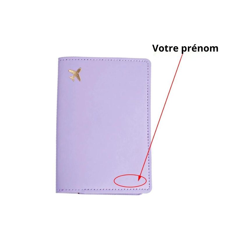personalisierte leder reisepasshülle - Lavendel
