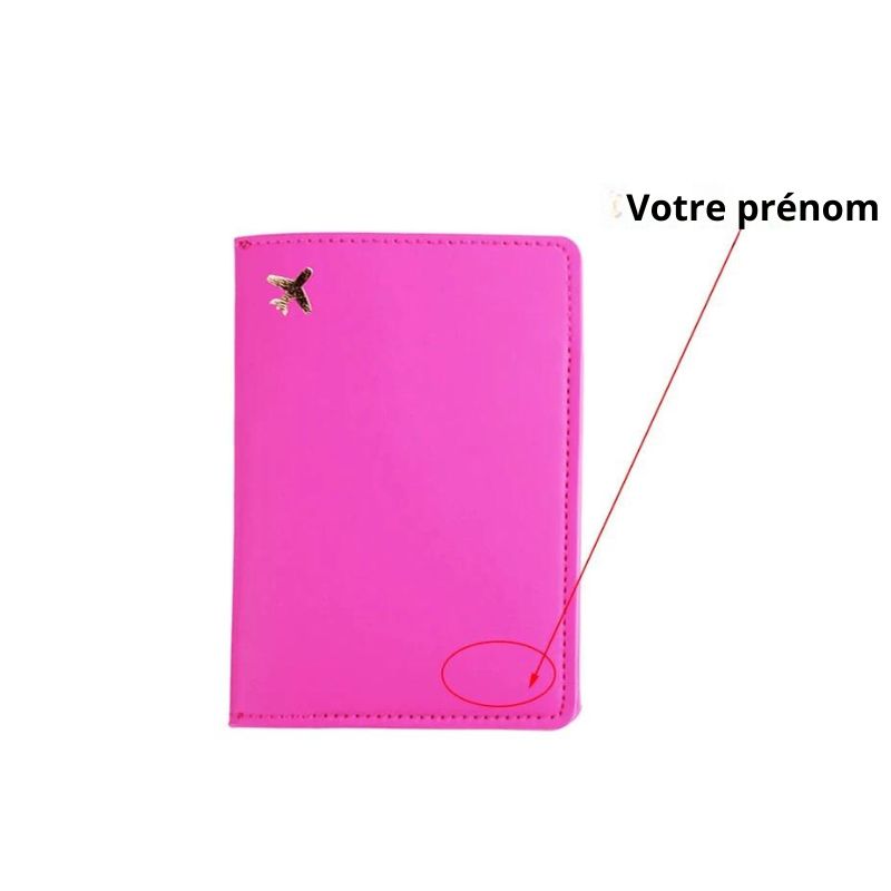 personalisierte reisepasshülle - Fuchsia