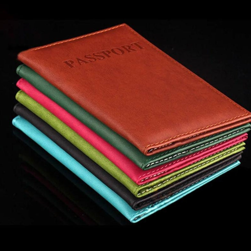 luxus reisepassetui - Braun - Rot - Violett - Hellgrün - Schwarz - Himmelblau - Dunkelgrün - Rosa - Orange - Marineblau