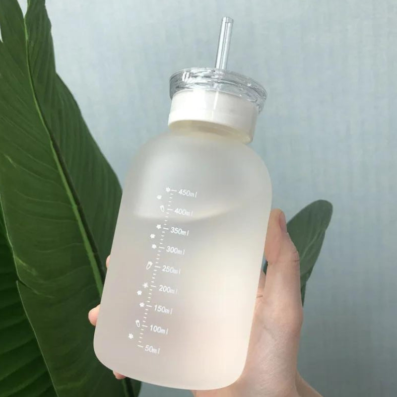 kleine trinkflasche mit strohhalm - Weiß - Transparent