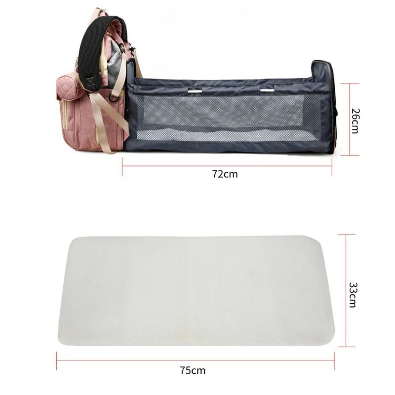 baby wickeltasche faltbar geöffnete wickeltasche - Schwarz - Rosa