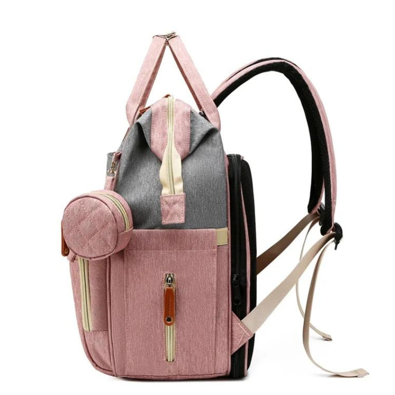 faltbares baby wickelbett taschendetails - Schwarz - Rosa
