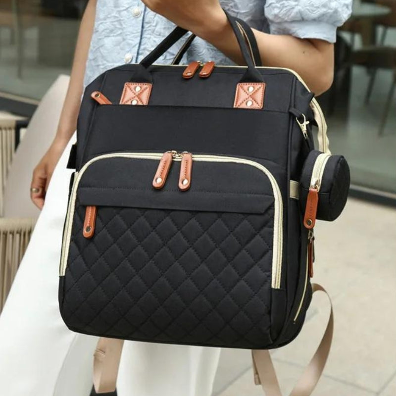 baby wickeltasche faltbar nahaufnahme der tasche - Schwarz - Rosa