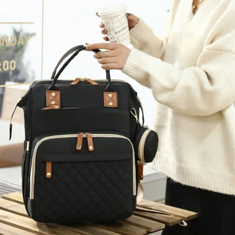 baby wickeltasche faltbar nahaufnahme der tasche - Schwarz - Rosa
