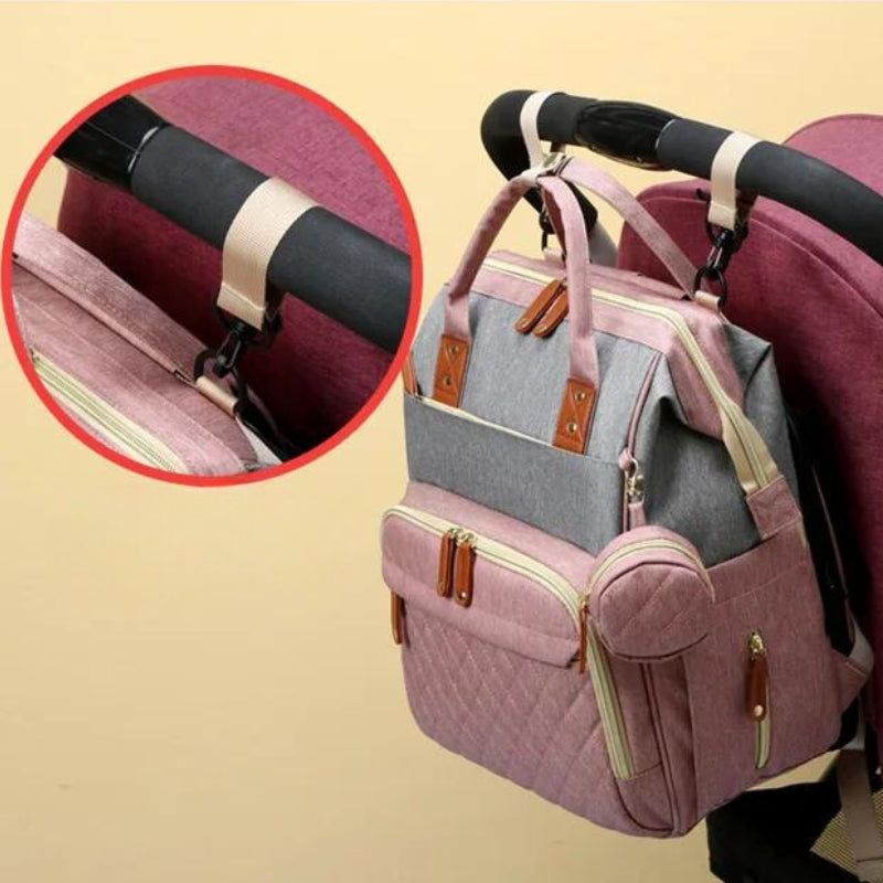faltbares baby wickelbett befestigungsdetail - Schwarz - Rosa