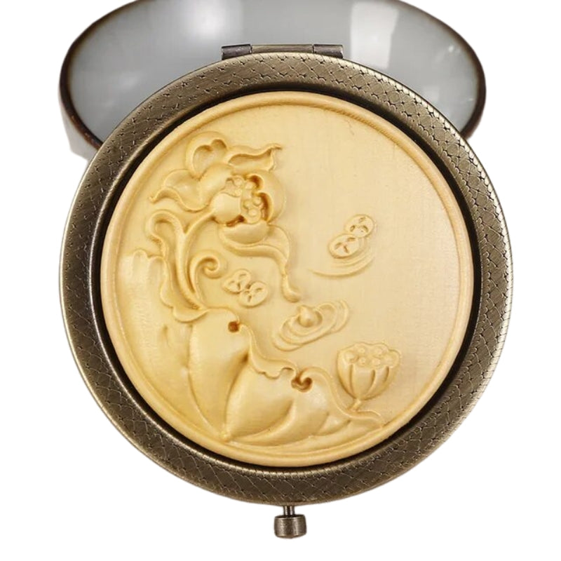 runder treibholz spiegel - Beige - Modell 1