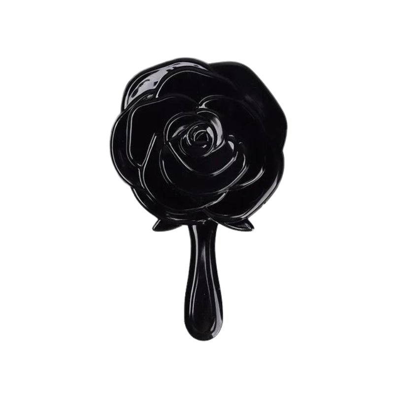 taschen spiegel in rosenform - Schwarz