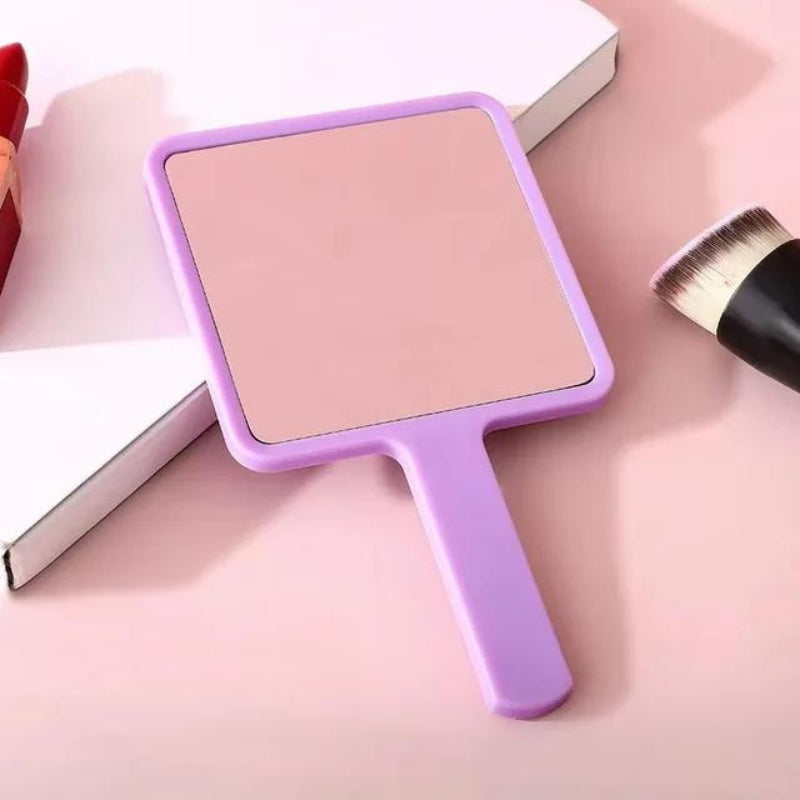 taschenspiegel mit led - Violett - Quadratisch mit Griff
