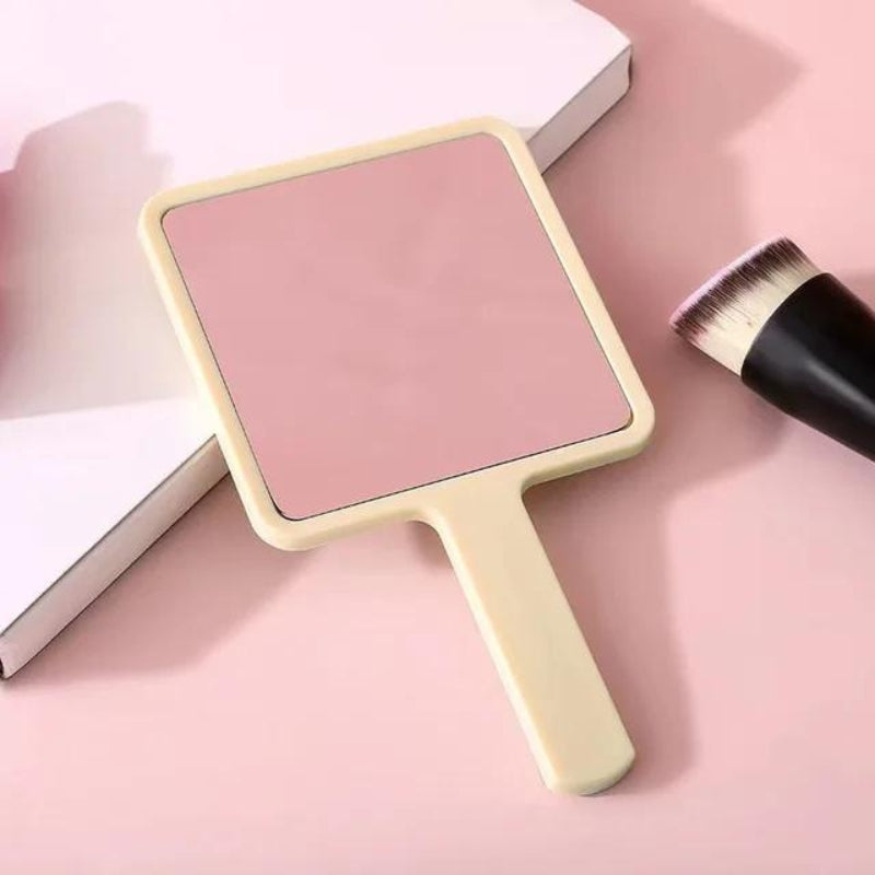 luxus taschen spiegel - Gelb - Quadratisch mit Griff