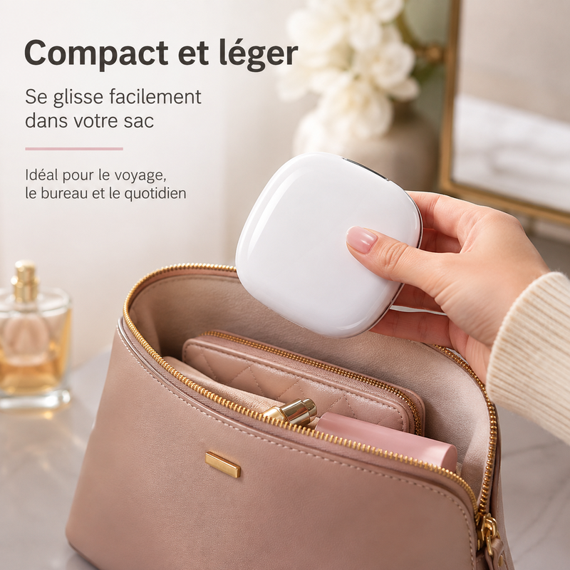 Miroir Grossissant de Poche à LED compact et léger se glisse dans le sac