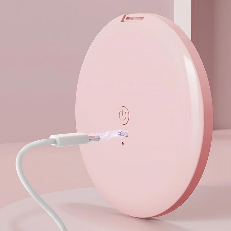 taschenspiegel mit led - Weiß - Rosa