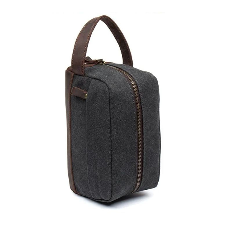 kulturtasche herr aus segeltuch - Schwarz