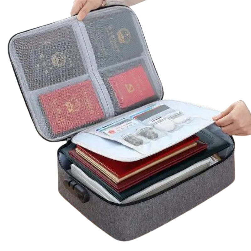 tasche für reisepapier - Grau mit Zwei Taschen