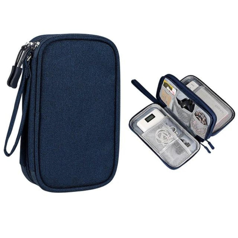 kabeltasche - Grau - Blau - Schwarz - Rosa