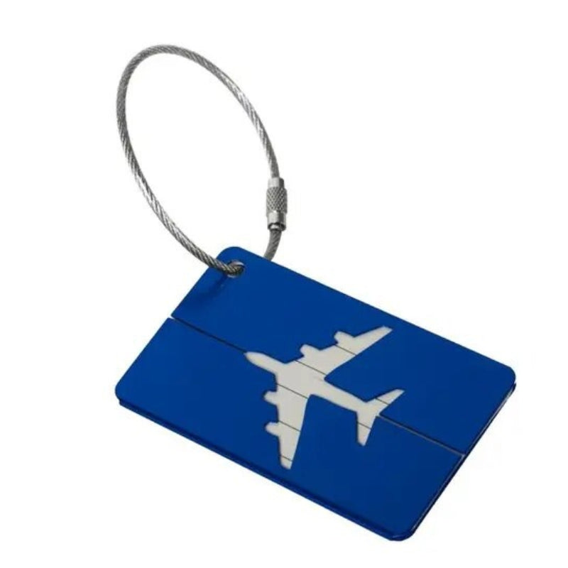 gepäckanhänger koffer - Blau mit Flugzeugmuster