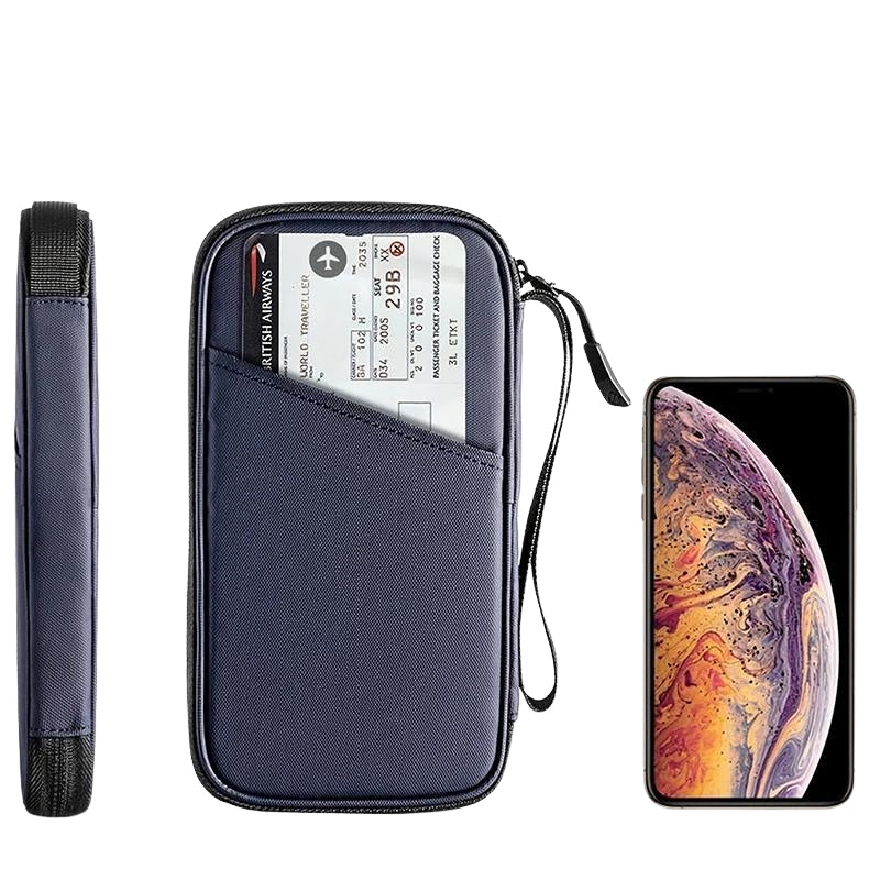 diebstahlsichere geldbörse für männer - Blau - Grau - Schwarz