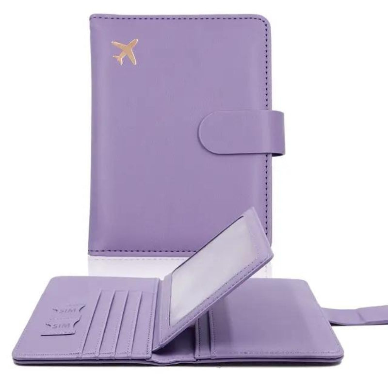 leder reisepass etui - Violett