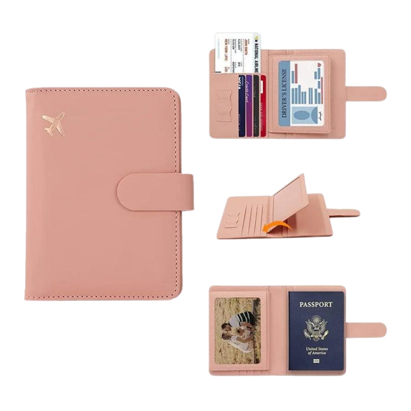 leder reisepass etui frau - Schwarz - Grün - Rosa - Violett