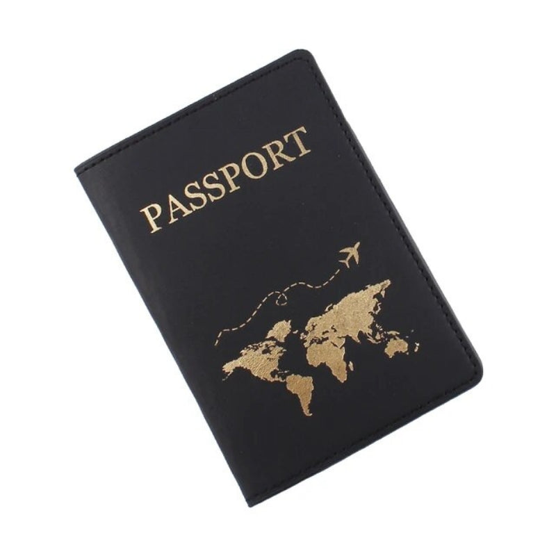 leder pass etui - Schwarz
