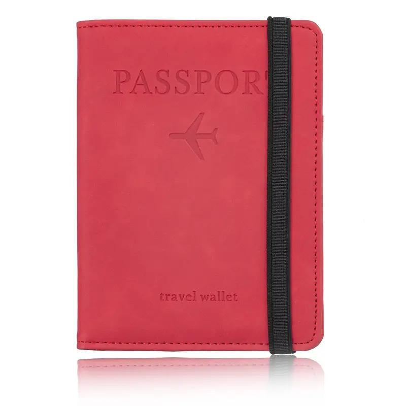 leder pass etui - Rot