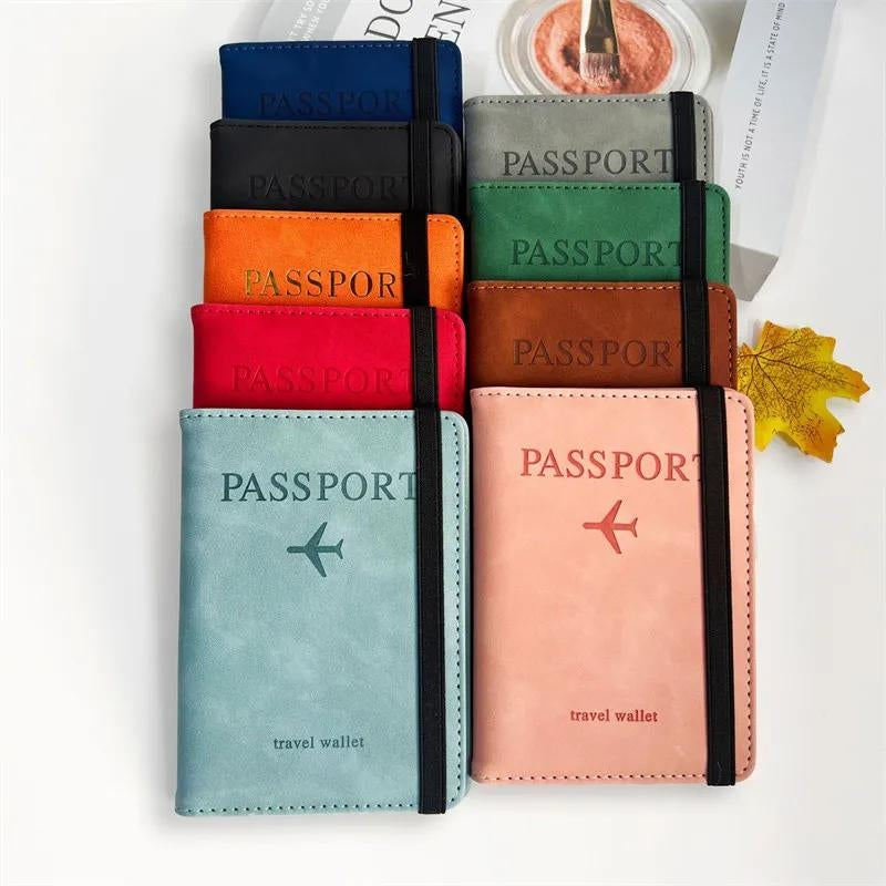reisepassetui für frauen - Schwarz - Grau - Blau - Himmelblau - Rot - Rosa - Grün - Braun