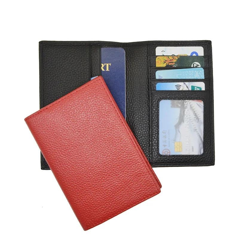 leder reisepass schutz herren - Fuchsia - Schwarz - Blau - Grau - Grün - Rosa - Rot - Gelb