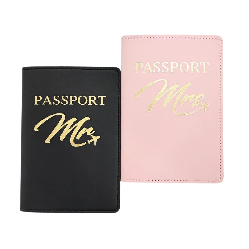 reisepasshülle monsieur madame - Partner-Set Schwarz und Rosa