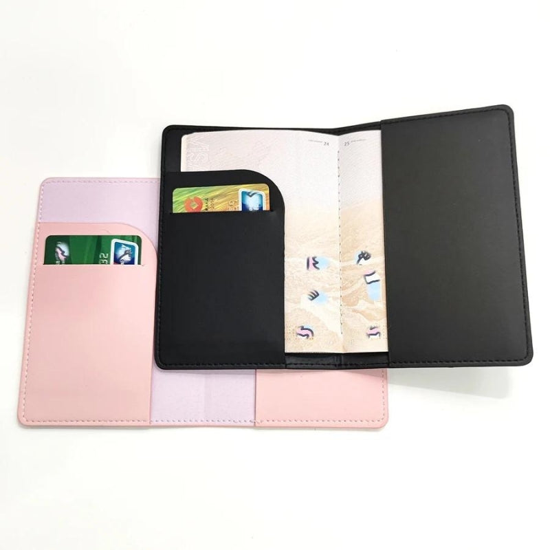 reisepasshülle für männer - Partner-Set Schwarz und Rosa