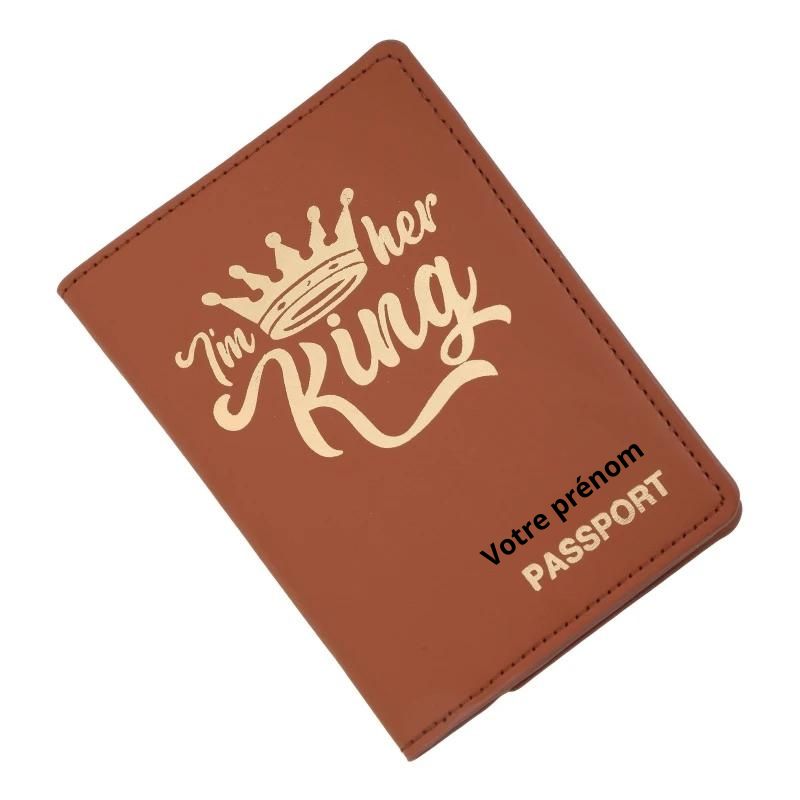 personalisierte reisepasshülle paar - Muster King - Modell 1