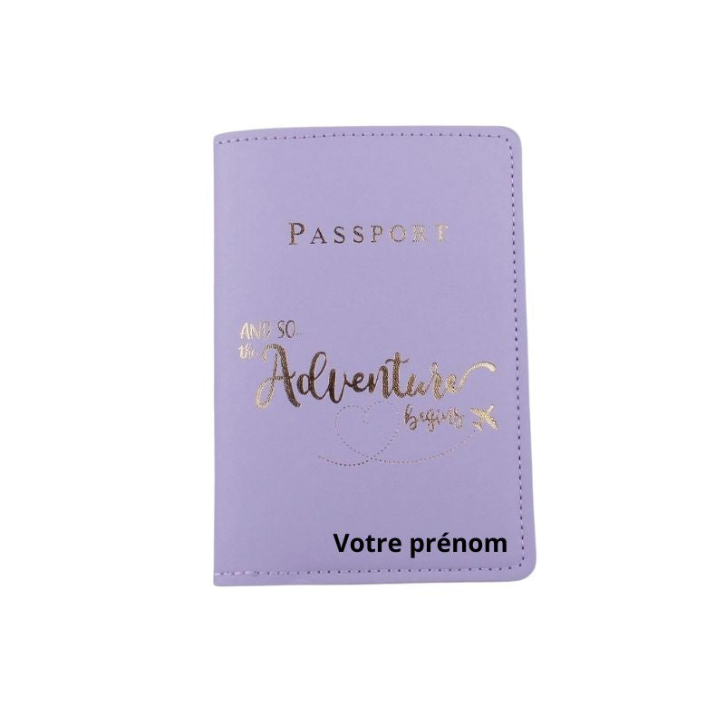 leder reisepass schutz damen - Abenteuer-Motiv - Modell 2
