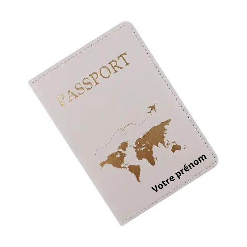 luxus reisepasshülle - Weltkarten Motiv - Modell 3