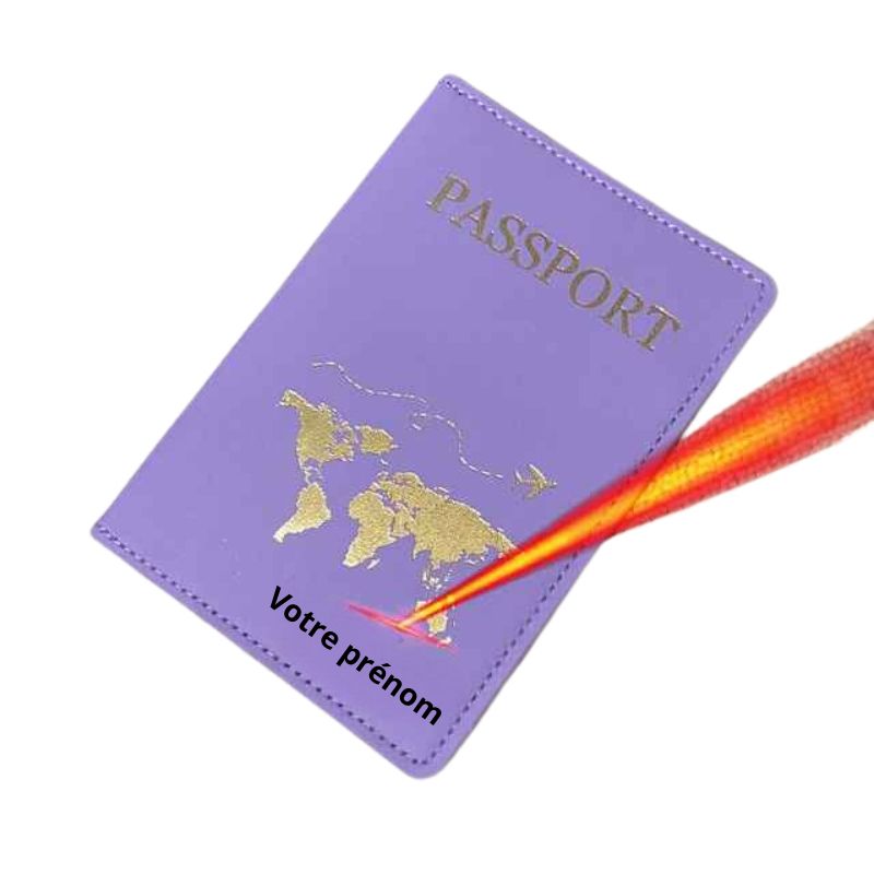 personalisierte reisepasshülle herren - Weltkarten Motiv - Modell 1