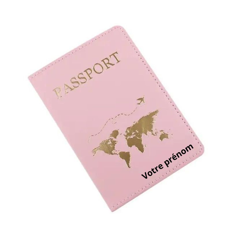 personalisierte passhülle - Weltkarten Motiv - Modell 4