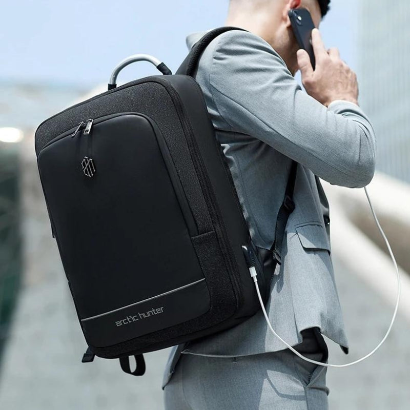 rucksack mit usb-anschluss - Schwarz - Dunkelgrau - Hellgrau