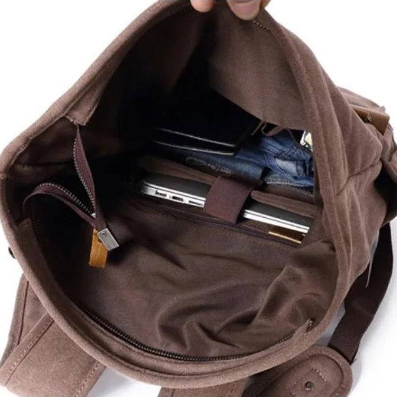 rucksack canvas innen mit laptop - Grün - Grau - Blau - Beige - Braun