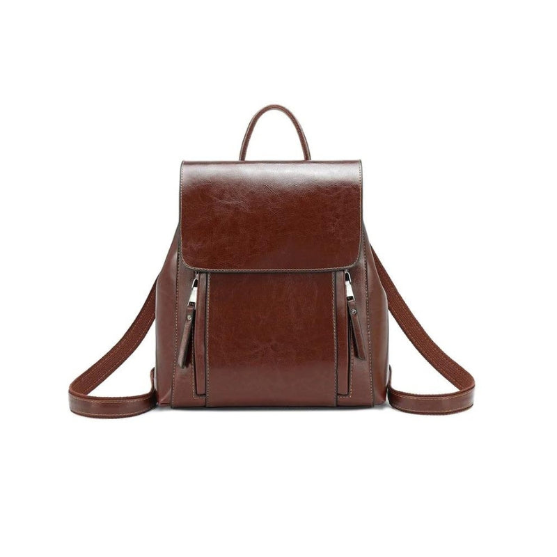 damen leder rucksack - Braun