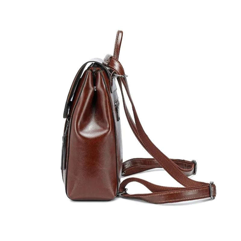leder rucksack - Karamell - Braun - Schwarz