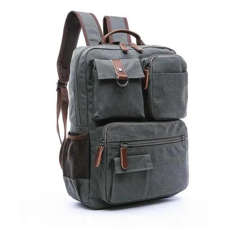 vintage leinwand rucksack - Grau