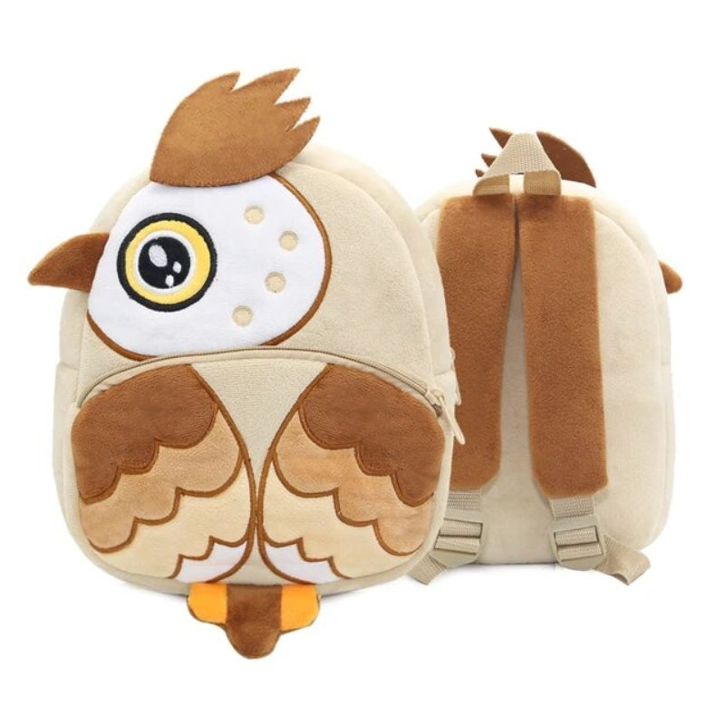 mädchen schulrucksack - Eule braun