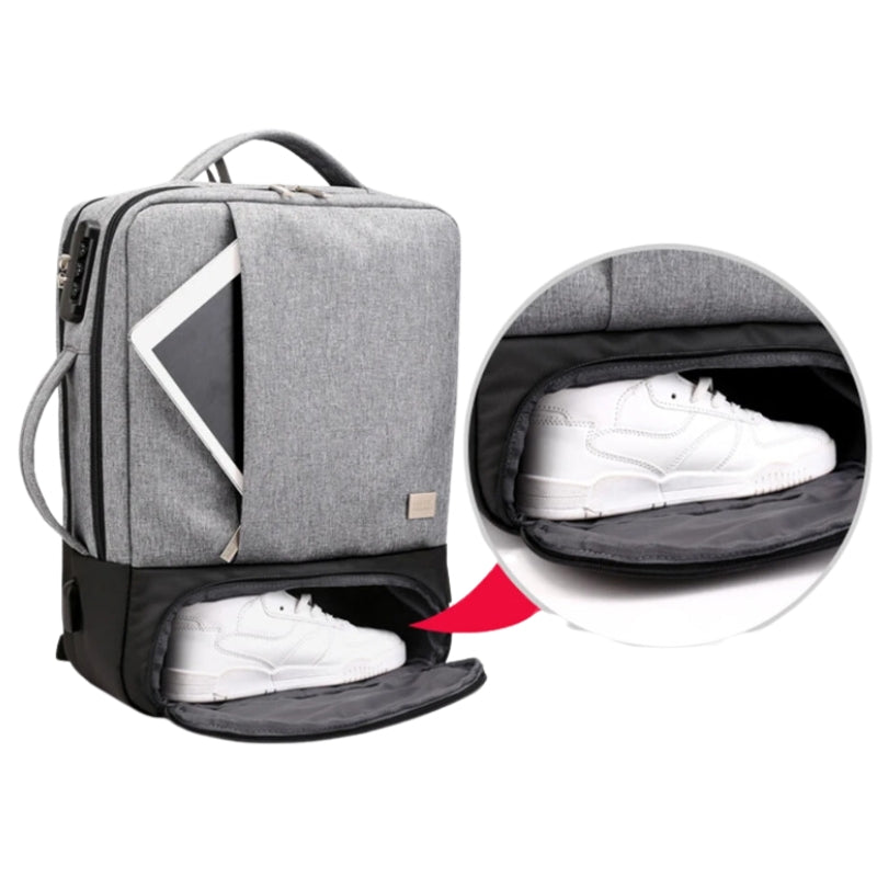 diebstahlsicherer laptoprucksack - Schwarz - Blau - Grau