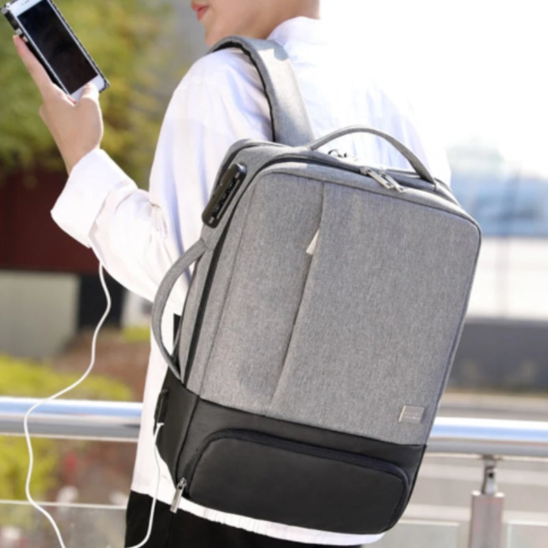 diebstahlsicherer laptoprucksack - Schwarz - Blau - Grau