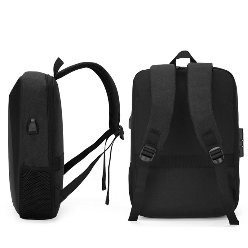 sicherheitsrucksack seiten- und rückansicht - Grau - Schwarz - Blau