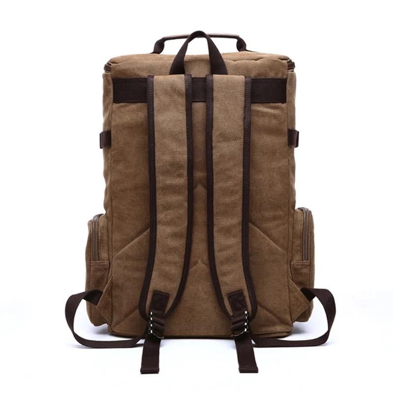 vintage leinwand rucksack für männer - Kaffeebraun