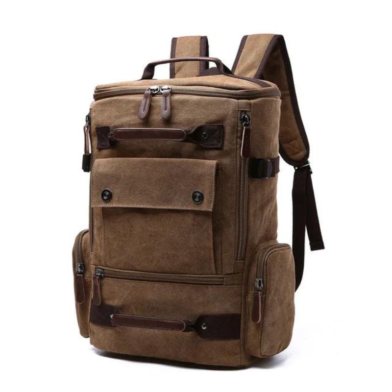 vintage leinwand rucksack - Kaffeebraun