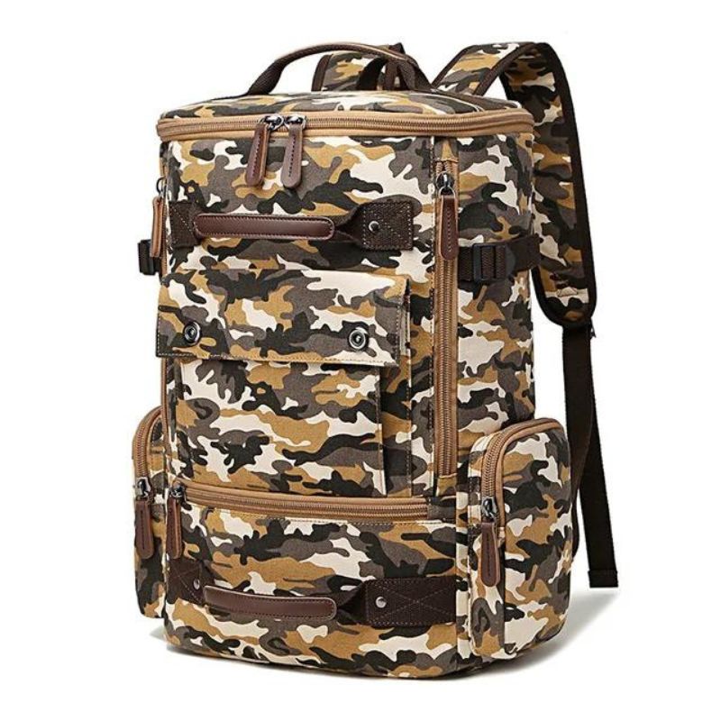 vintage militär herren rucksack - Gelb Camouflage