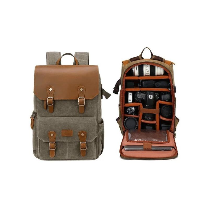 kamera und notebook rucksack - Grün - Modell 2