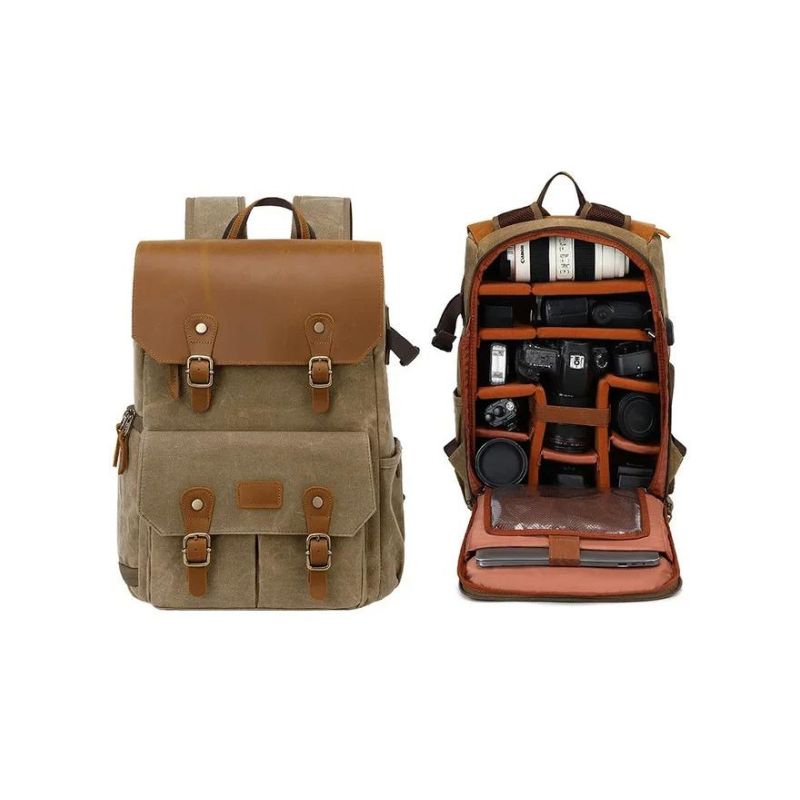 wasserdichter kamerarucksack - Khaki - Modell 2