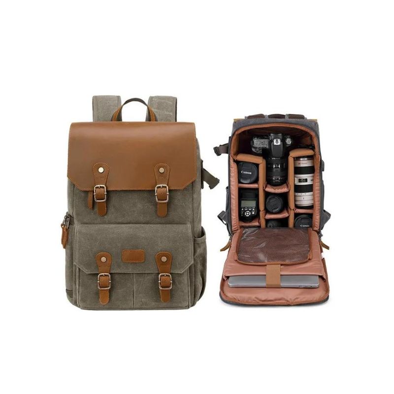 kamera und laptop rucksack - Grün - Modell 1