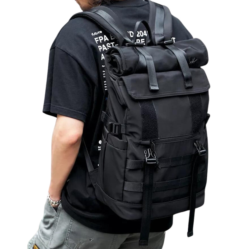 reisetasche große kapazität - schwarz - 1 schnalle - schwarz - 2 schnallen - schwarz - 1 seitenschnalle - schwarz - rolltop