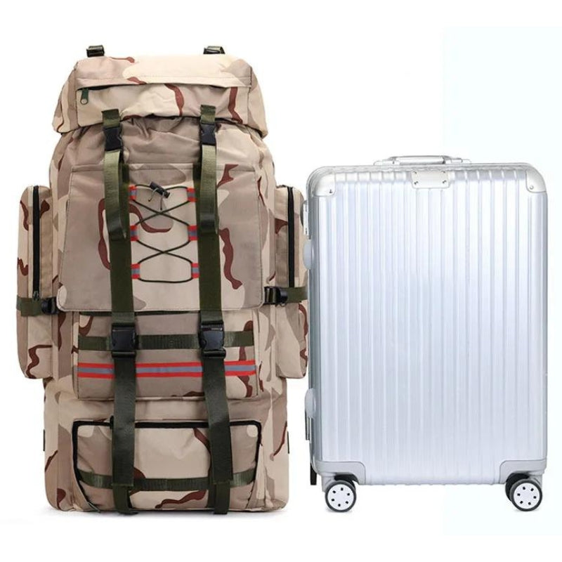 reiserucksack herren xxl nahaufnahme des rucksacks - Grün 130L - Schwarz 130L - Camouflage grau 130L - Beige 130L - Grün einfarbig 130L - Camouflage grün 130L - Camouflage armeegrün 130L